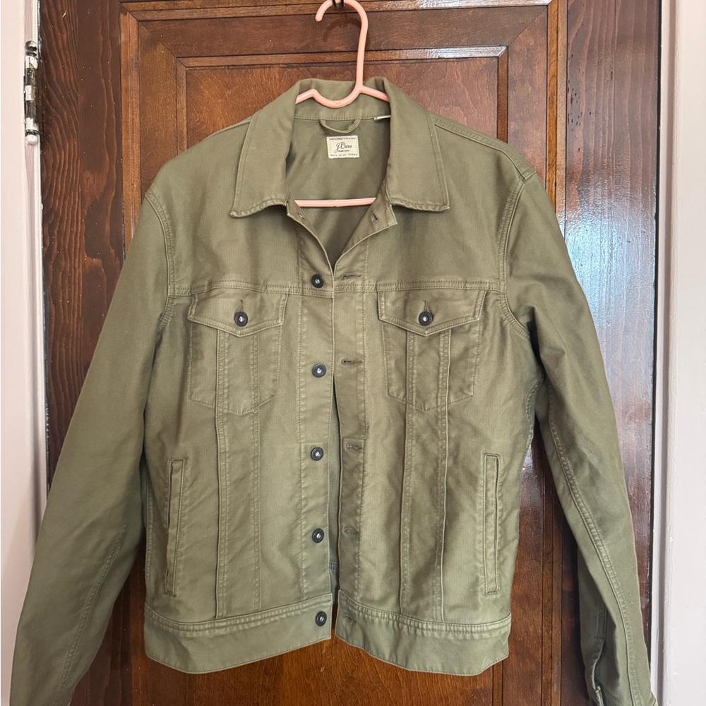 J. Crew Olive Green Trucker Jacket Classic Style